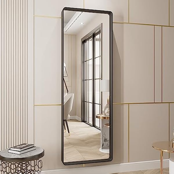 Black Frame Bathroom Mirror 65"x 22"