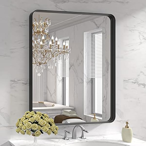 Black Frame Bathroom Mirror 30"x 36"