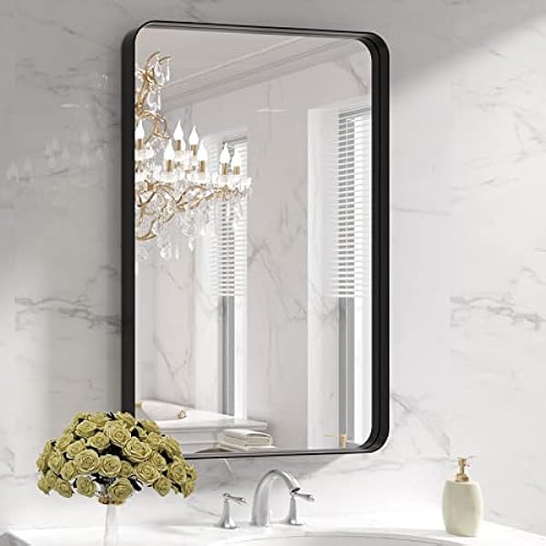 Black Frame Bathroom Mirror 28"x 36"