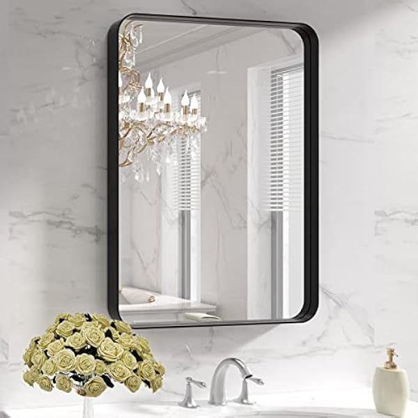 Black Frame Bathroom Mirror 22"x 30"