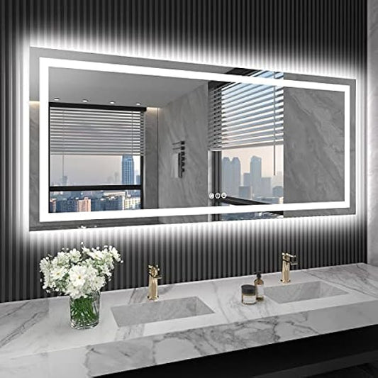 Size: 72x32 | Color: Led Bathroom Mirror (3 Light Modes)