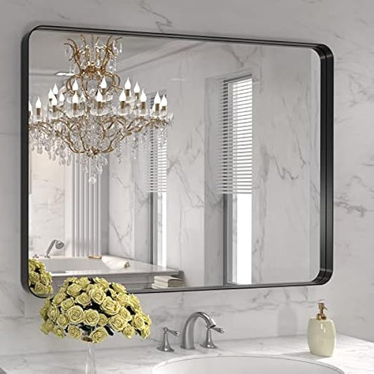 Black Frame Bathroom Mirror 40"x 30"